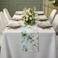 Watercolor Floral Table Runner - Green