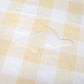 Waterproof Vinyl Flannel Backing Checkered Design Champagne fabric close up