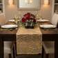 Wave Sequin Mesh Table Runner 12"x108" - Gold