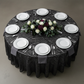 Wave Sequin Mesh Tablecloth 120" Round - Black