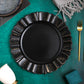Waved Scalloped Acrylic 13" Charger Plate - Black & Gold