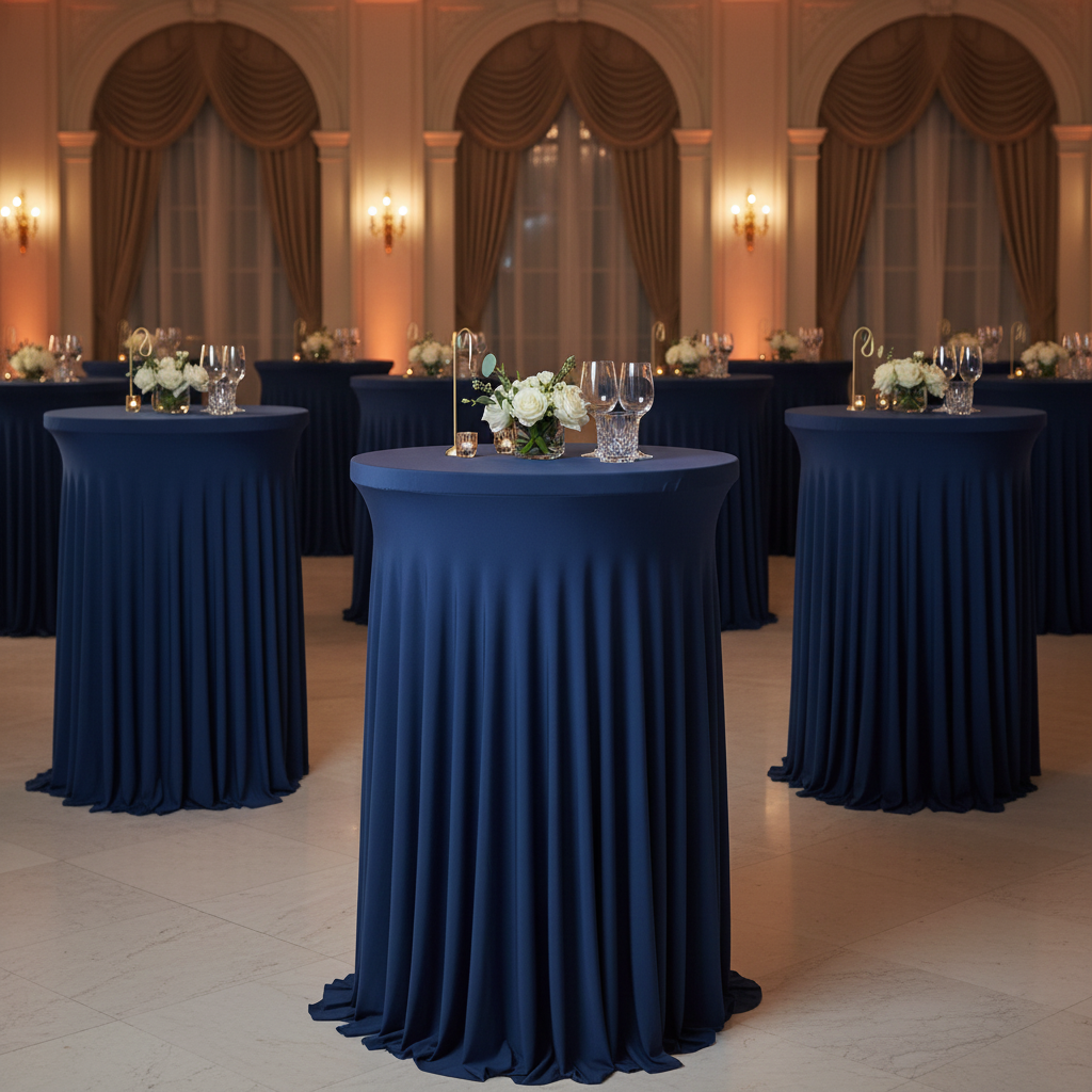 Spandex Wavy Cocktail Table Cover 30