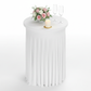 front view of Wavy Spandex Cocktail Table Cover 30"-32" Round - White