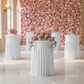 indoor spring setup with Wavy Spandex Cocktail Table Cover 30"-32" Round - White