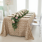Wedding Rosette Satin 90"x132" rectangular Tablecloth - Champagne