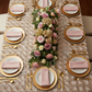 Wedding Rosette Satin 90"x132" rectangular Tablecloth - Champagne