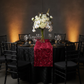 Wedding Rosette Satin Table Runner - Burgundy
