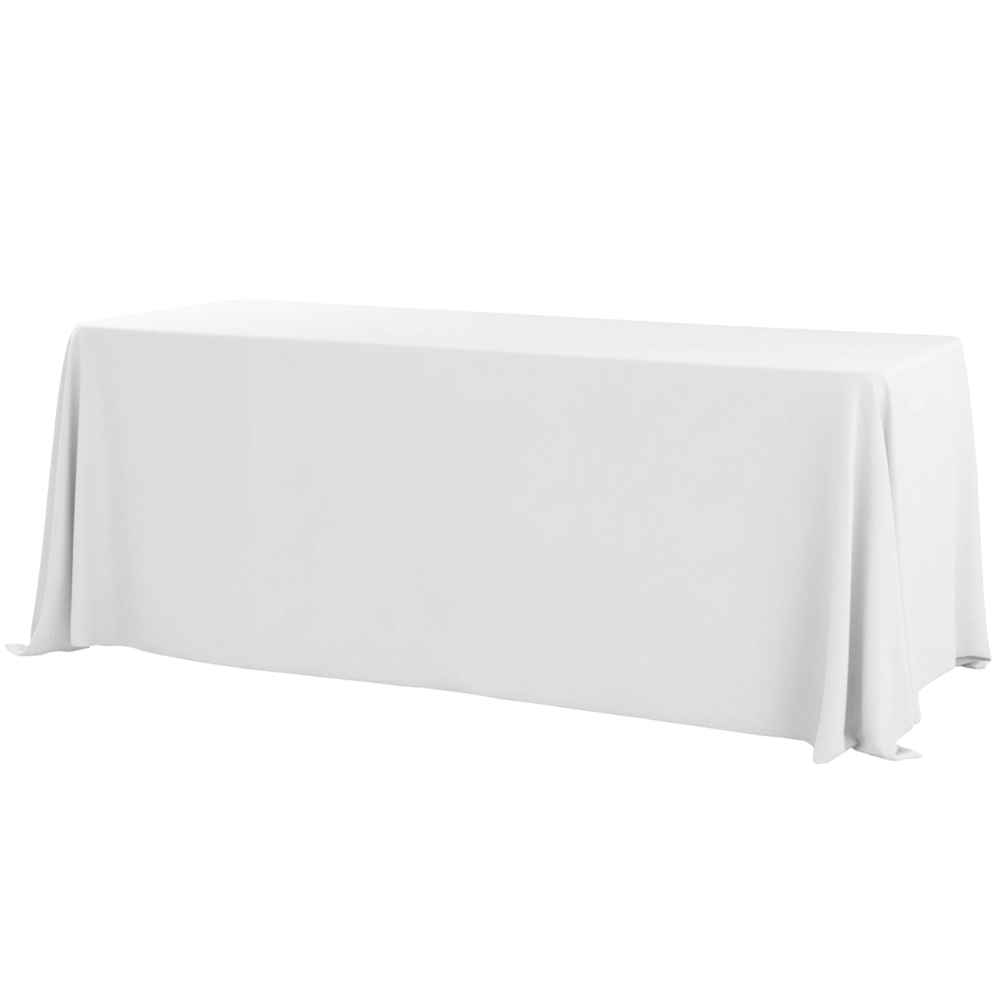 90"x132" Rectangular Premium Polyester Tablecloth (Square Corners) White full view