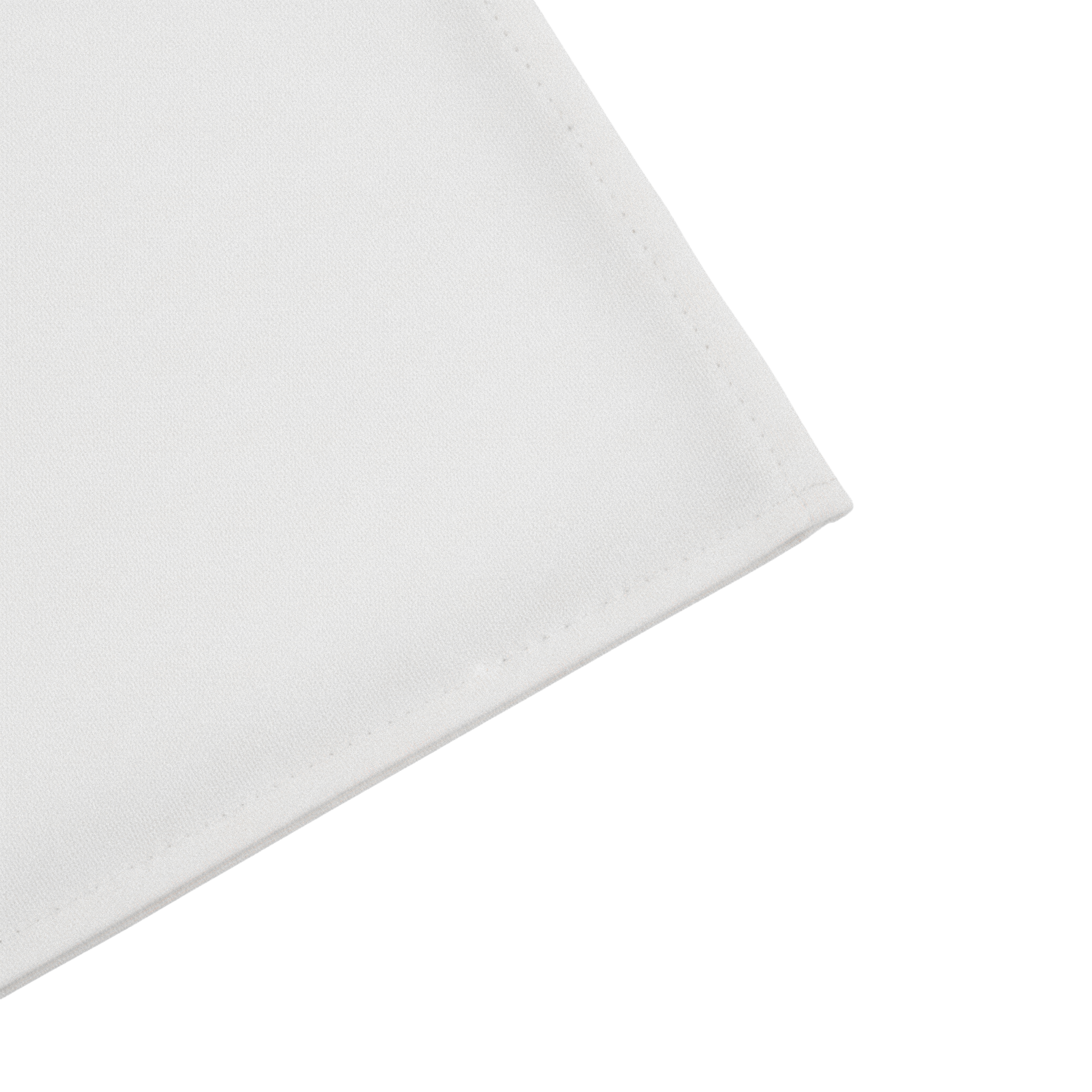 90"x156" Rectangular Premium Polyester Tablecloth (Square Corners) White corner close up