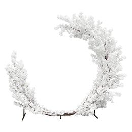 White Cherry Blossom Crescent Arch Backdrop full view
