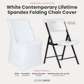 Contemporary LIFETIME Spandex folding chair Cover White showing on the square edge contemporary chair 