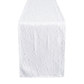 Embossed Geometric Jacquard Table Runner White end view