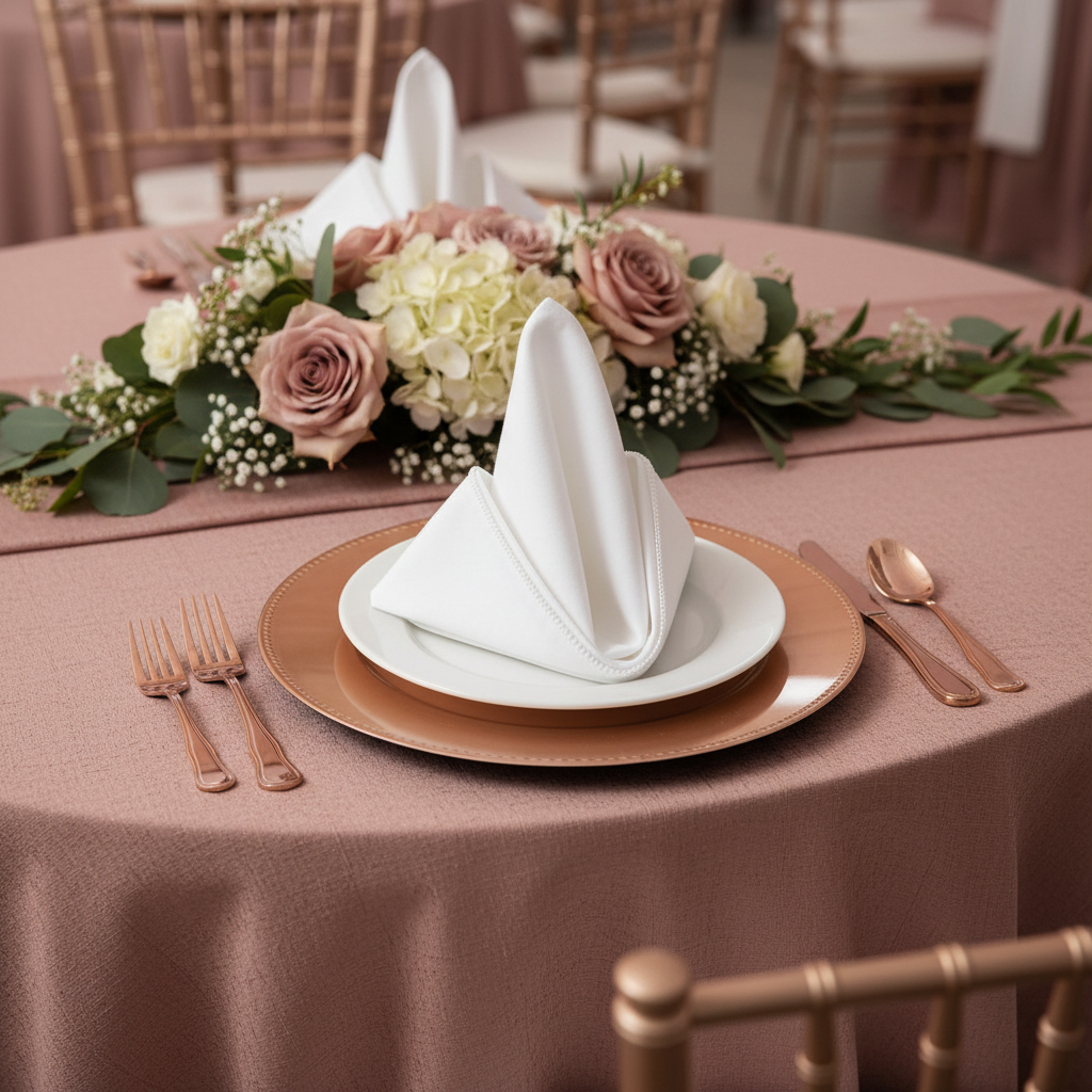 White Hemstitch Linen Napkins 20"x20" (Set of 4)