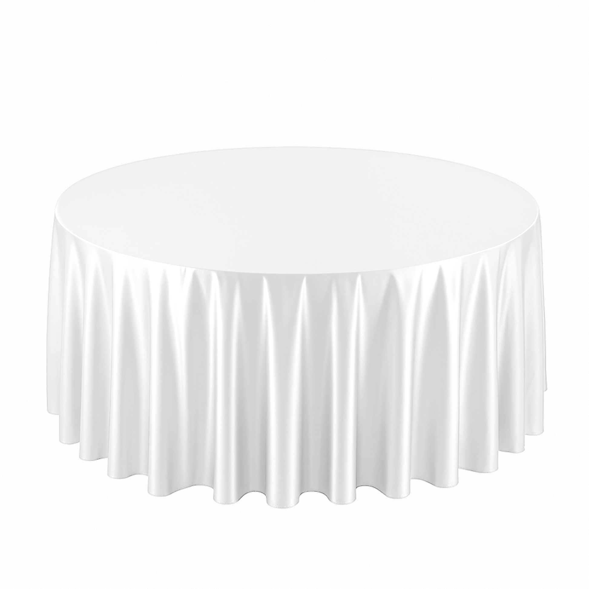 Premium Satin (Wrinkle-Resistant) 108" Round Tablecloth - White - CV Linens