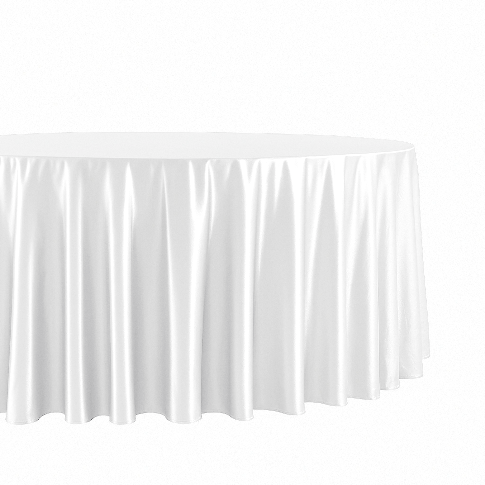 Premium Satin (Wrinkle-Resistant) 108" Round Tablecloth - White - CV Linens