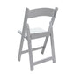 White Resin Folding Chair 4pc/pk angled back