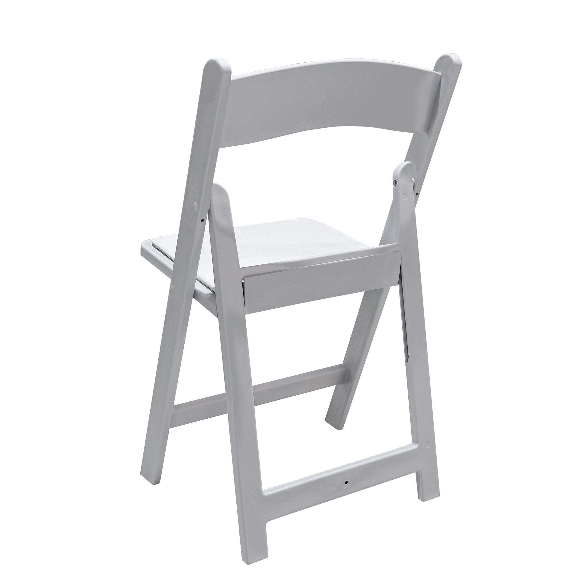 White Resin Folding Chair 4pc/pk angled back