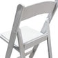 White Resin Folding Chair 4pc/pk angled view close up
