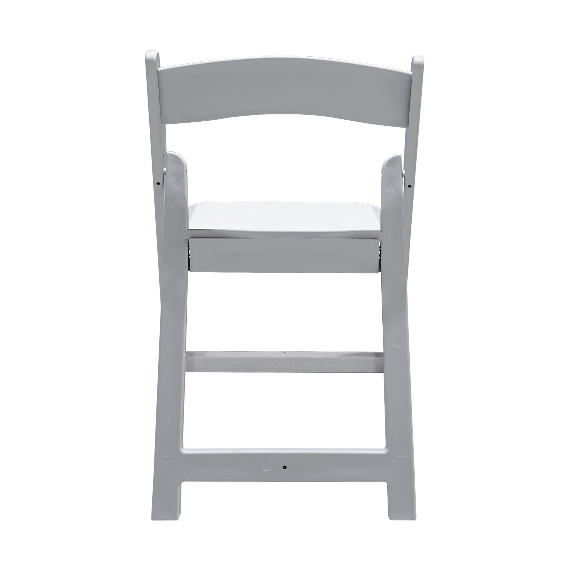 White Resin Folding Chair 4pc/pk back view