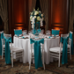 Wide Satin Chair Sash - Dark Turquoise