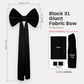 XL Giant Fabric Bow for Backdrop Black infographic showing contents