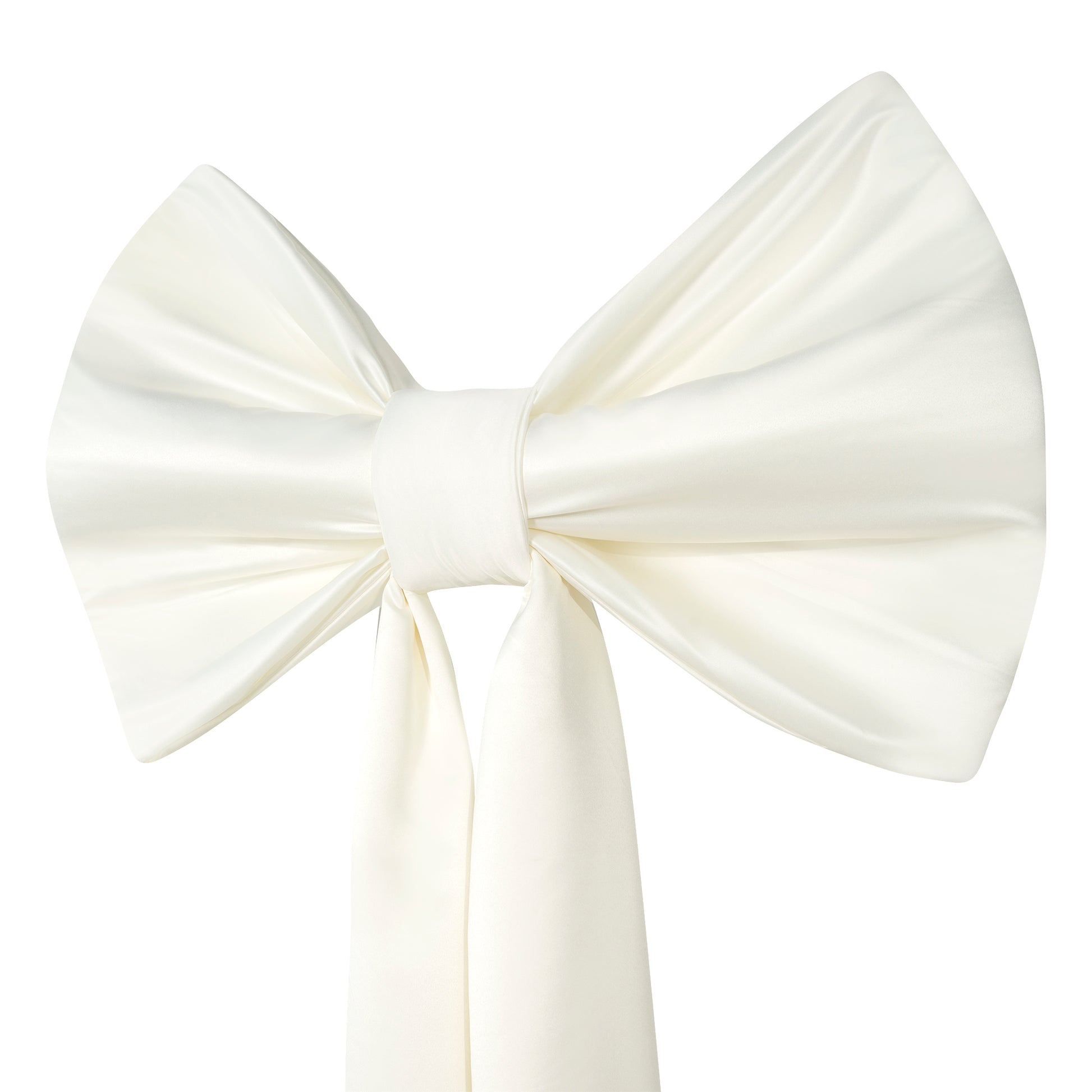 XL Giant Fabric Bow for Backdrop Ivory angled view