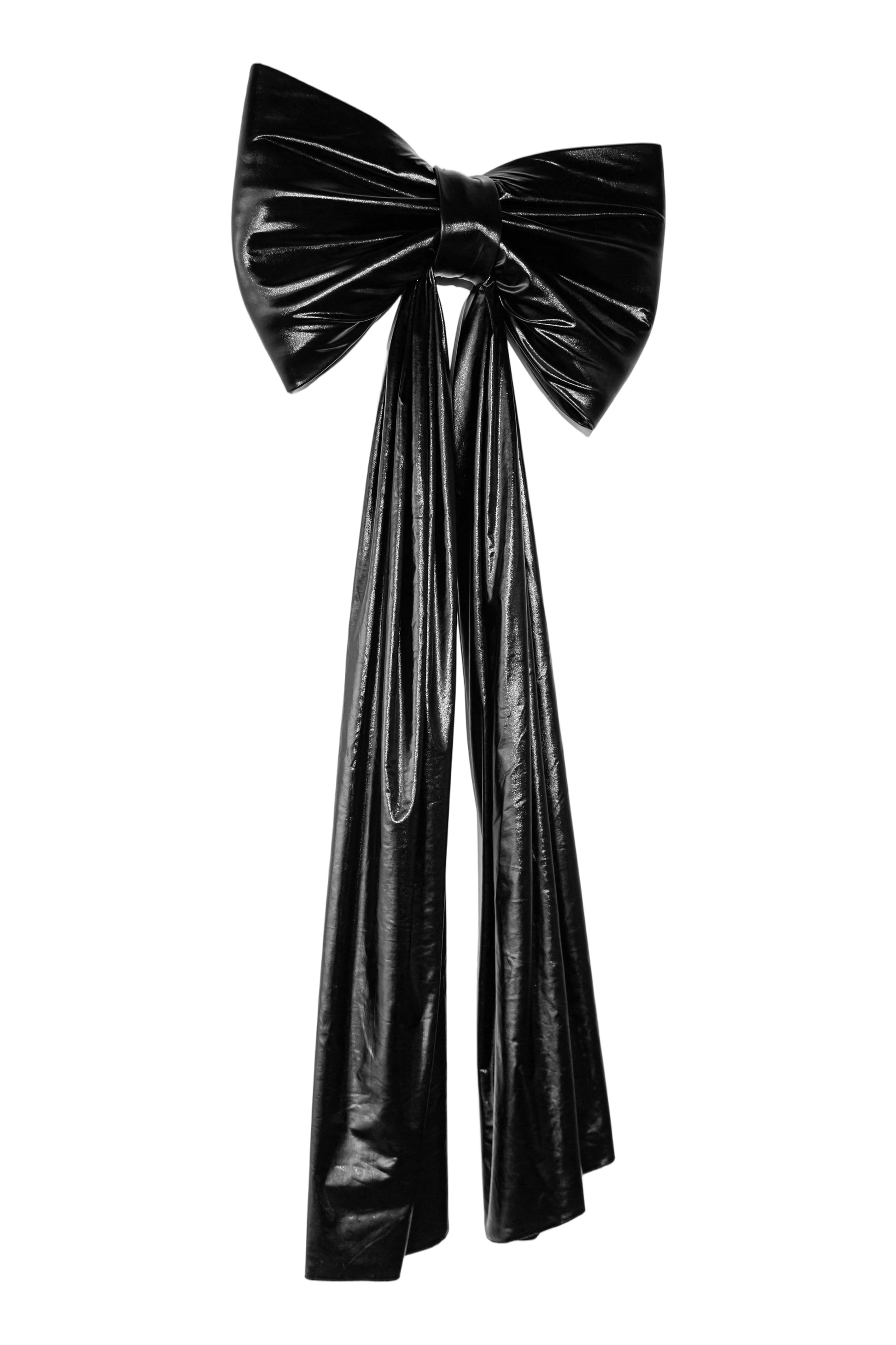 XL Giant Fabric Bow for Backdrop - Metallic Black - CV Linens
