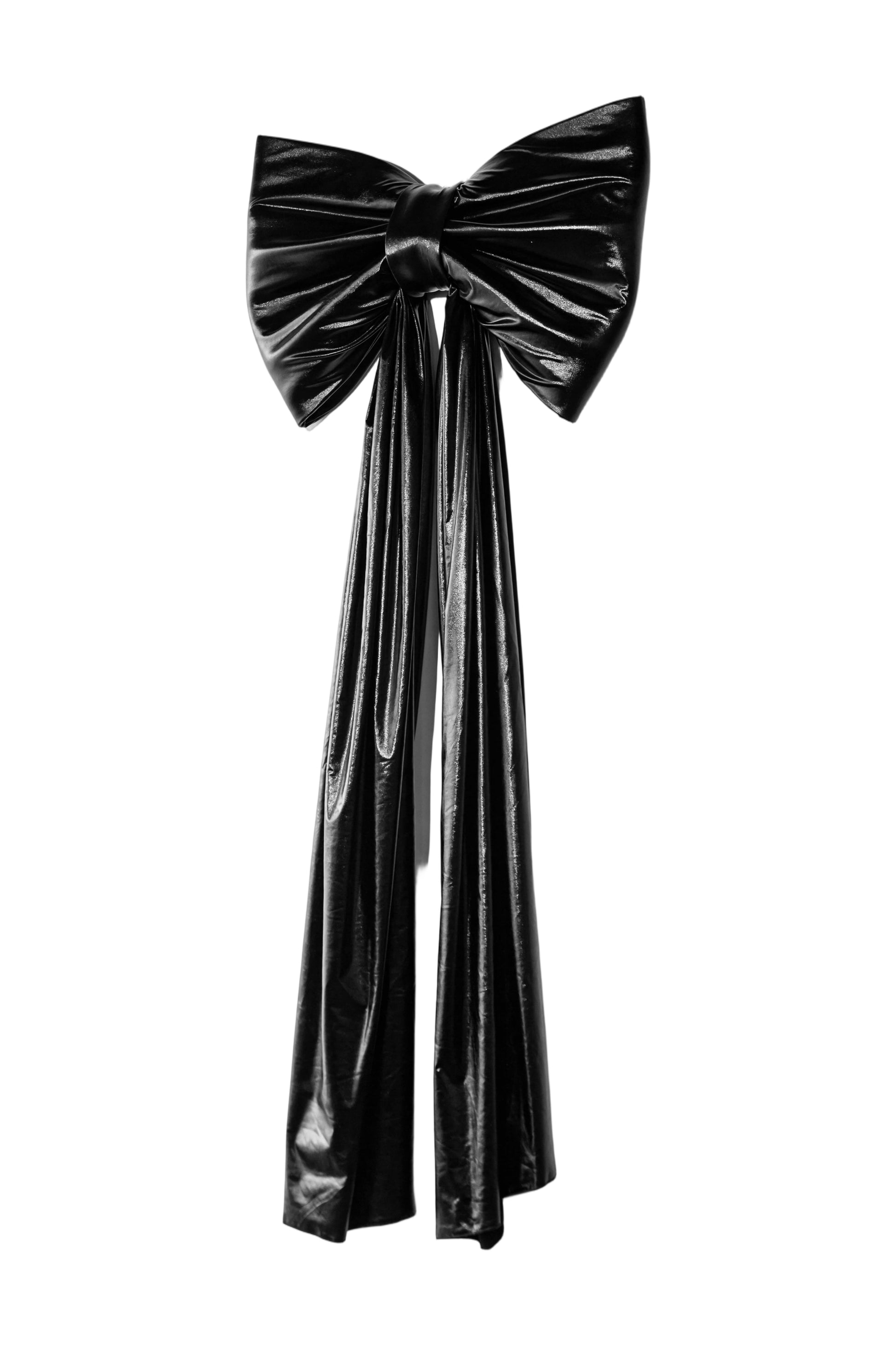 XL Giant Fabric Bow for Backdrop - Metallic Black - CV Linens