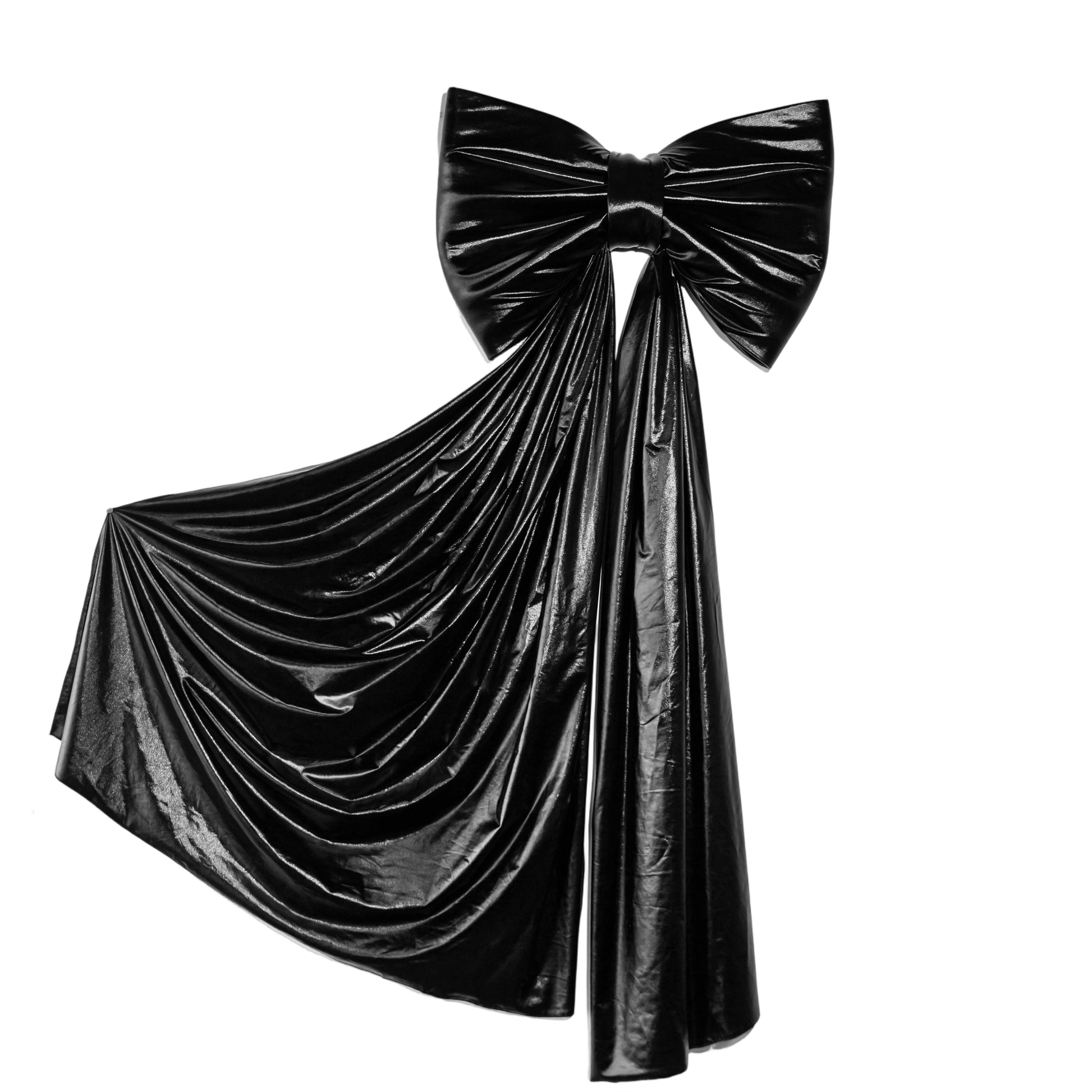 XL Giant Fabric Bow for Backdrop - Metallic Black - CV Linens
