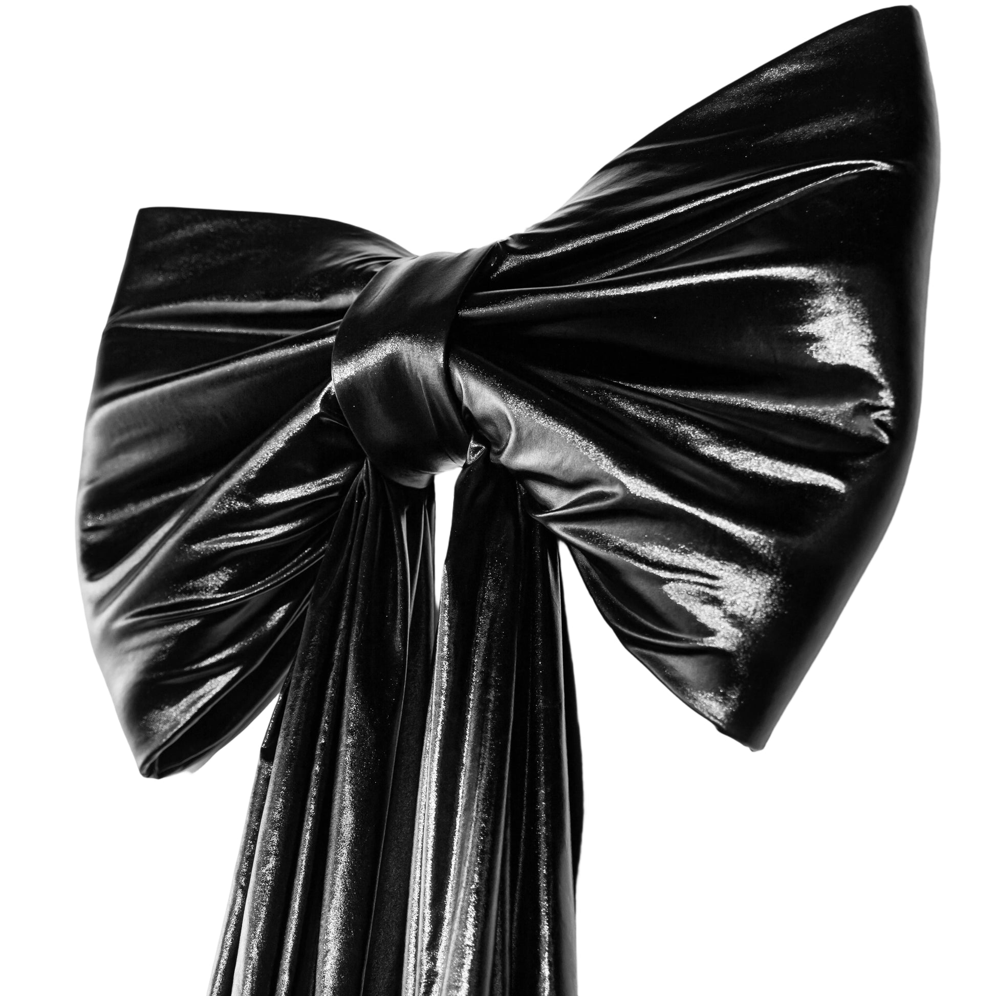 XL Giant Fabric Bow for Backdrop - Metallic Black - CV Linens