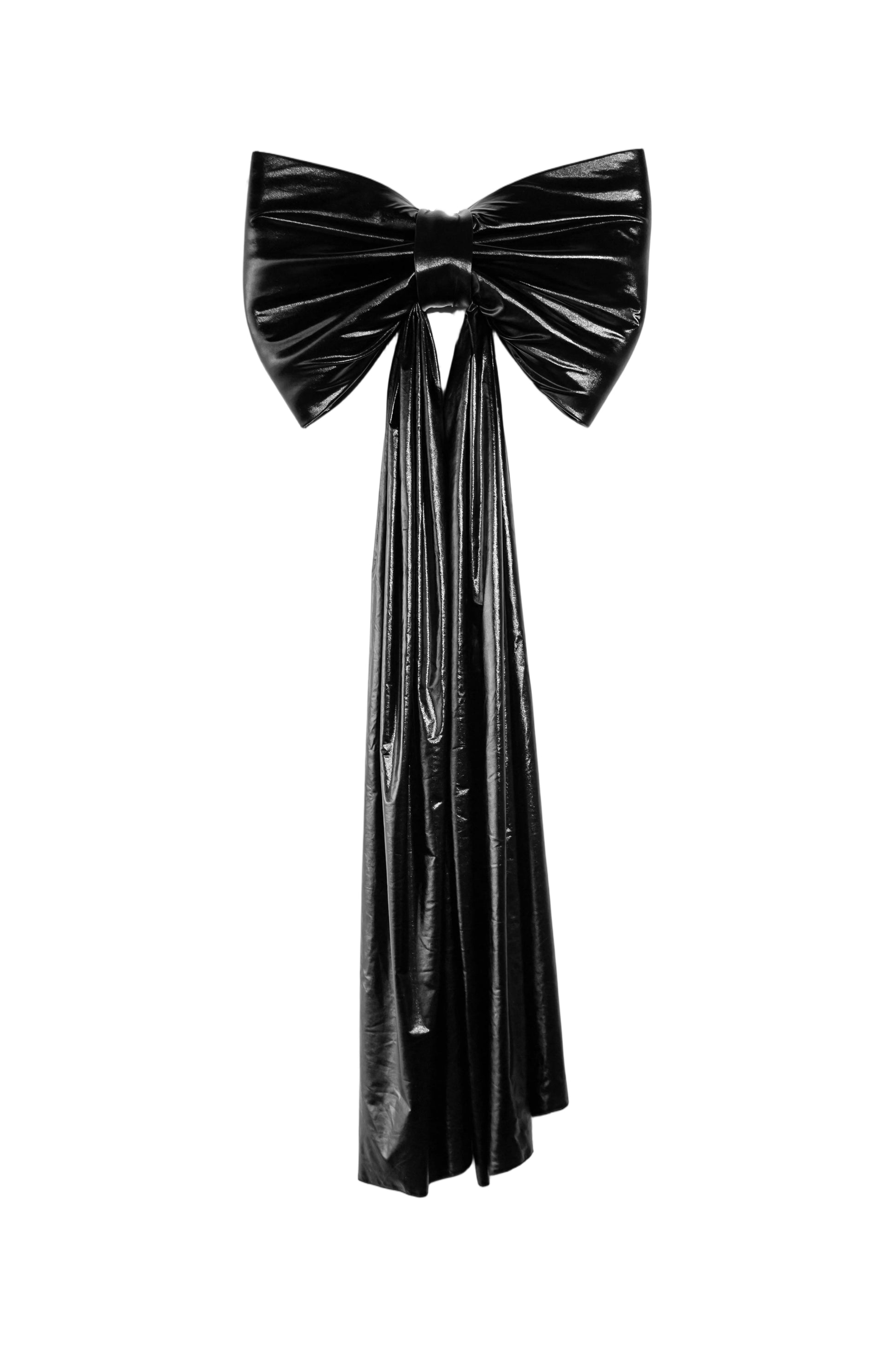 XL Giant Fabric Bow for Backdrop - Metallic Black - CV Linens