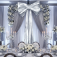 XL Giant Fabric Bow for Backdrop Metallic Silver  for a winter wonderland wedding