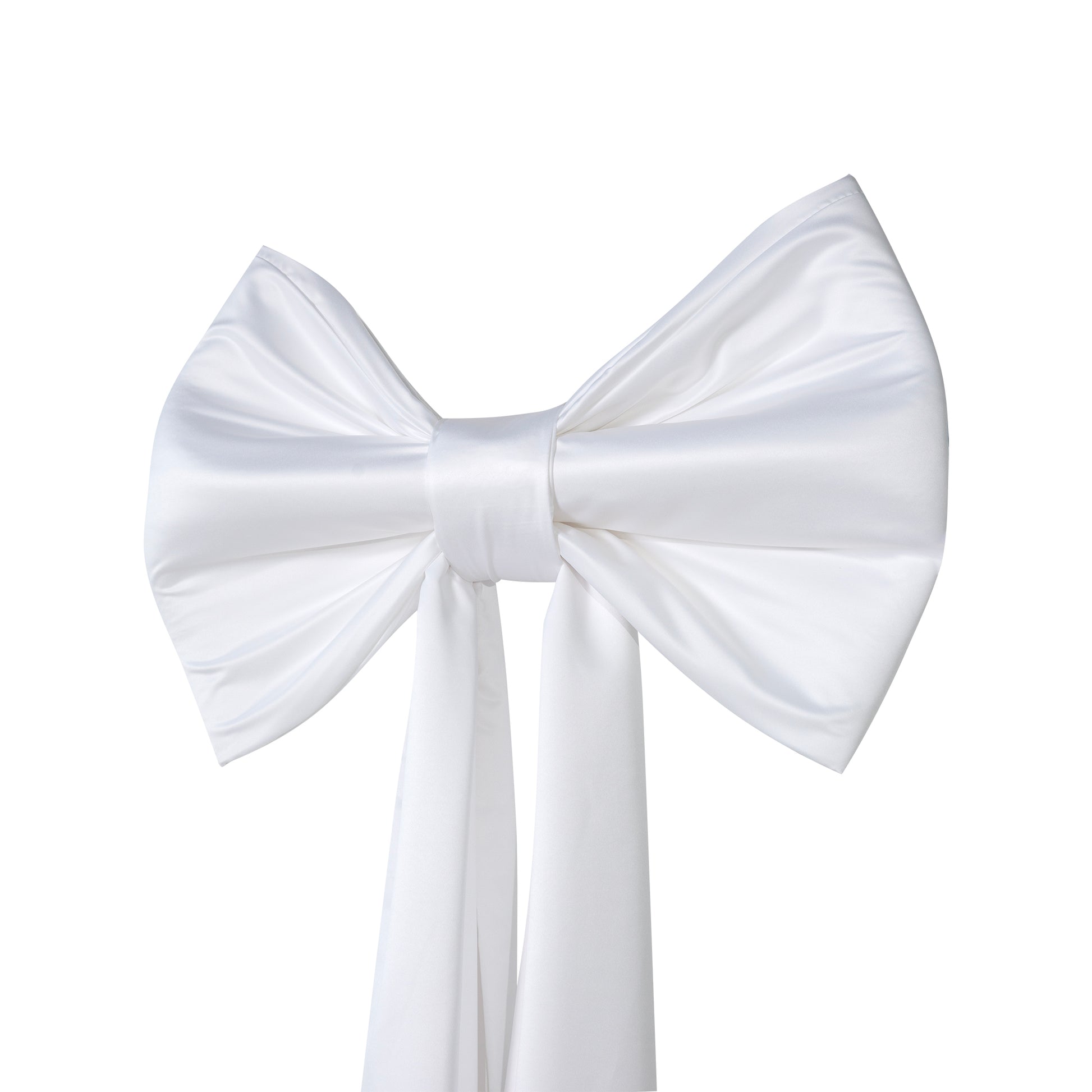 XL Giant Fabric Bow for Backdrop White angled view