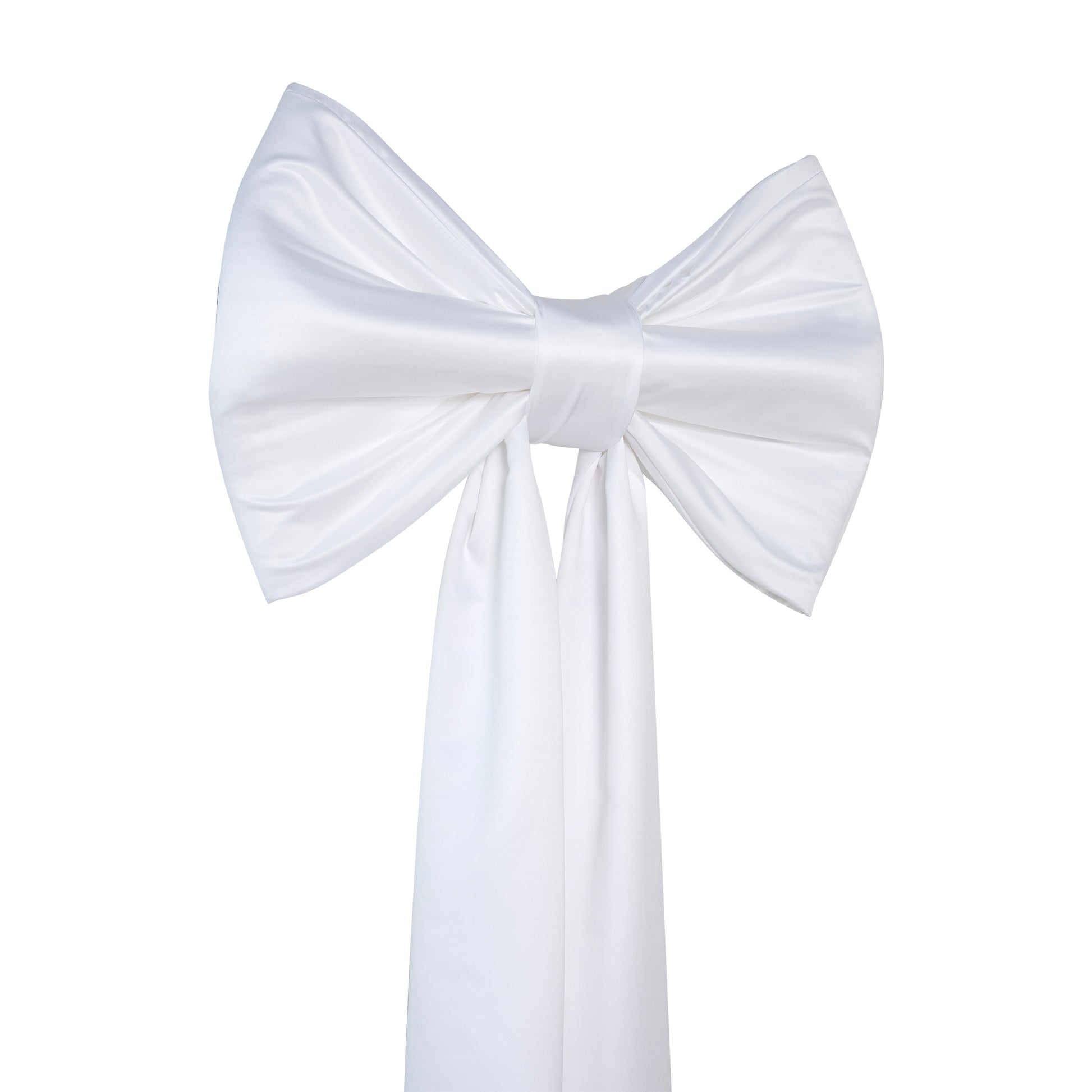XL Giant Fabric Bow for Backdrop White angled view