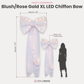 XL LED Chiffon Bow for Backdrop White infographic showing dimension comparison
