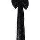 XL Sequin Velvet Giant Fabric Bow for Backdrop - Black Angled View