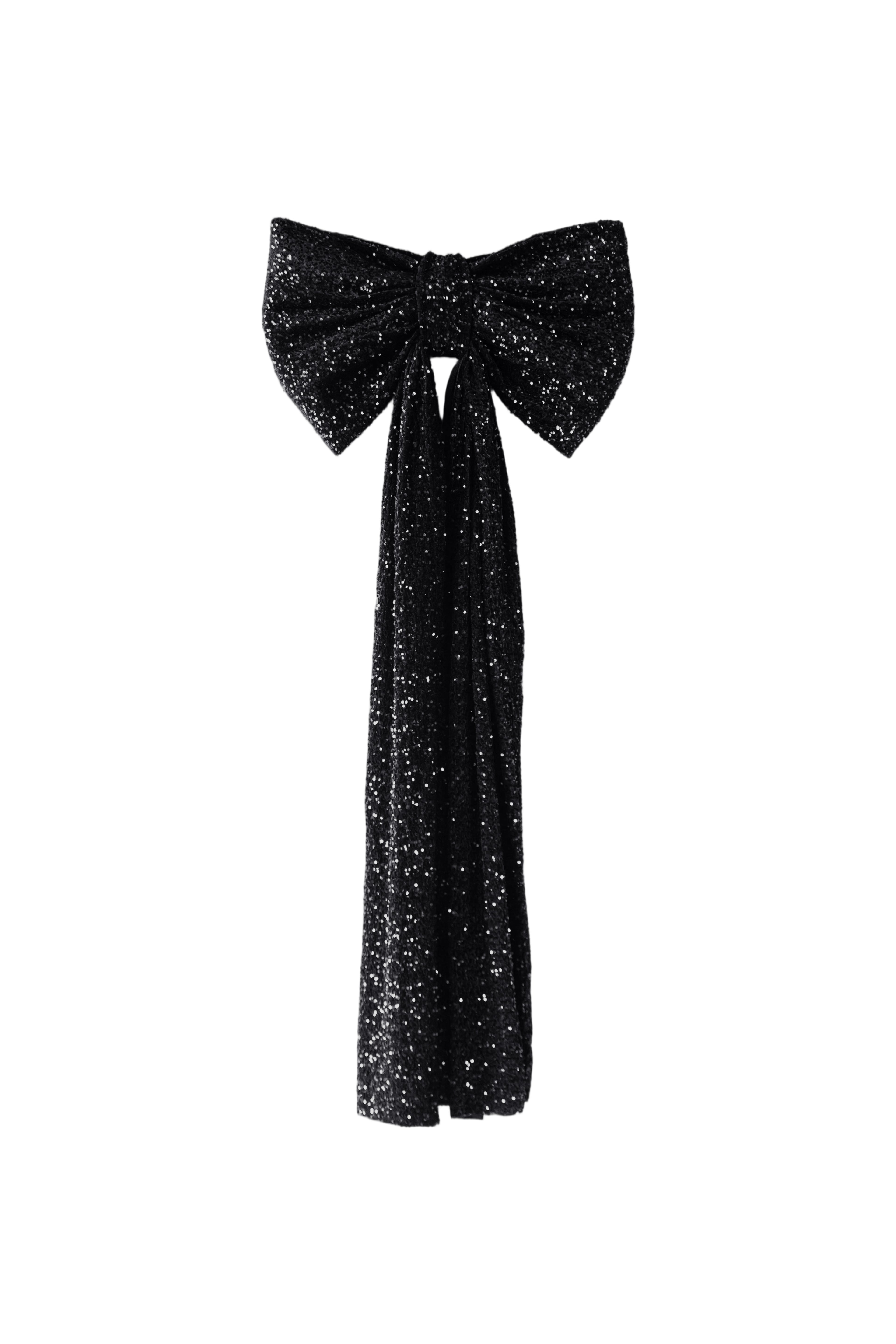XL Sequin Velvet Giant Fabric Bow for Backdrop - Black
