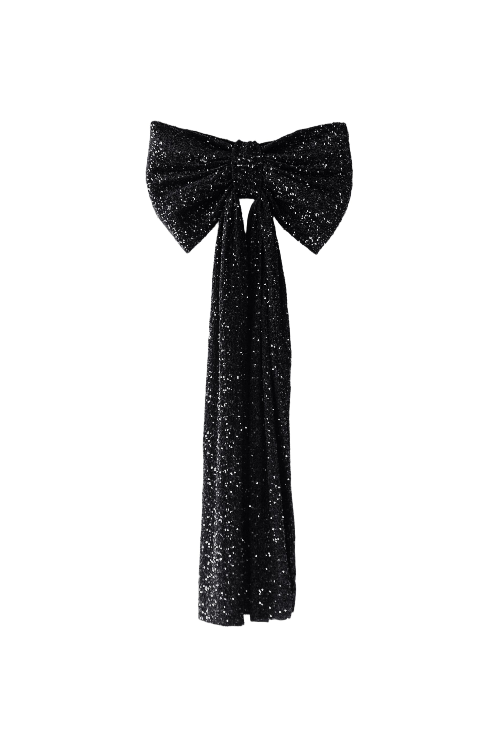 XL Sequin Velvet Giant Fabric Bow for Backdrop - Black