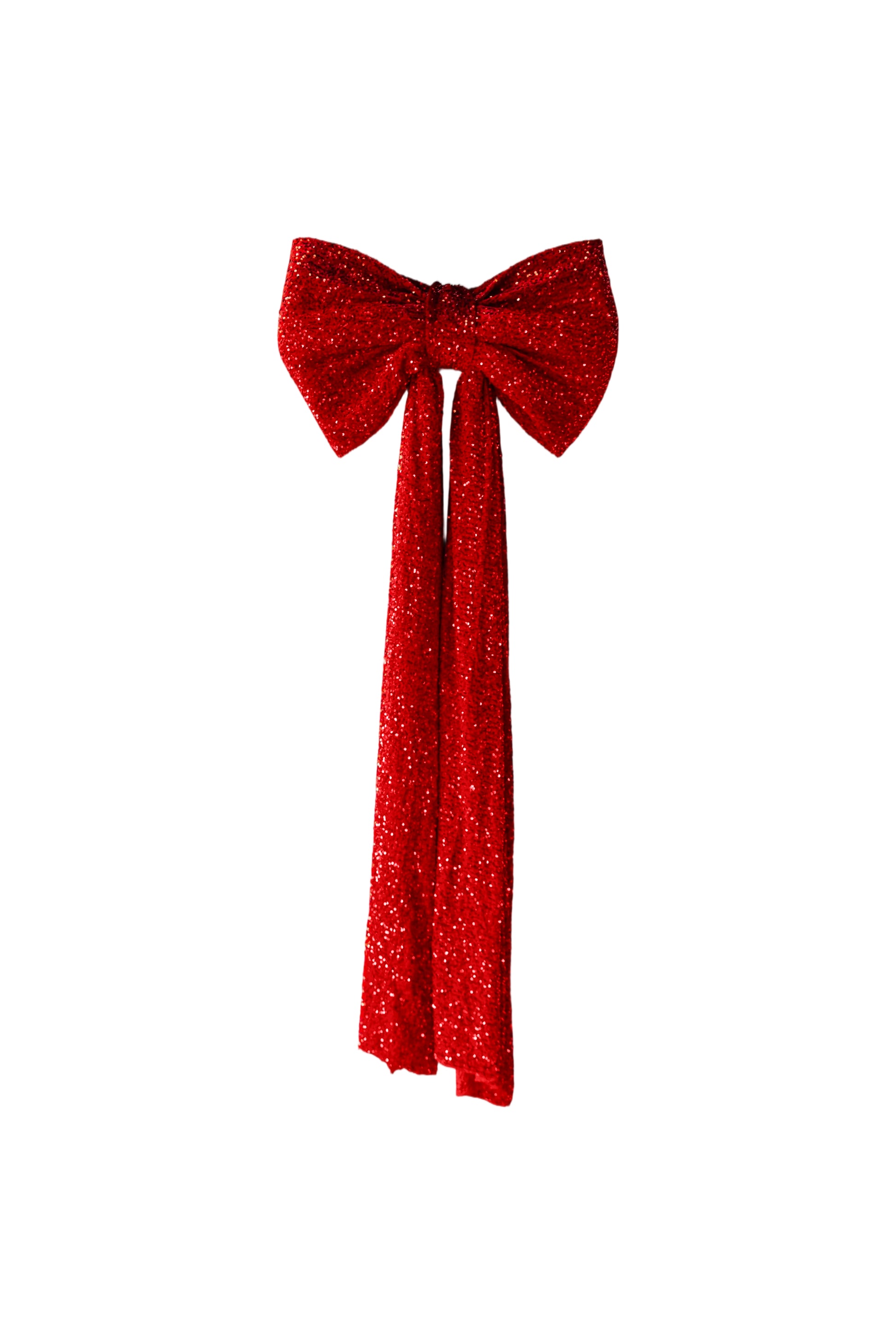 XL Sequin Velvet Giant Fabric Bow for Backdrop - Red