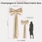 XL Velvet Giant Fabric Bow for Backdrop Champagne infographic
height comparison