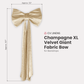 XL Velvet Giant Fabric Bow for Backdrop Champagne infographic