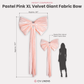 XL Velvet Giant Fabric Bow for Backdrop Pastel Pink infographic height comparison