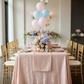 Accordion Crinkle Taffeta 90"x132" Rectangular Tablecloth - Blush/Rose Gold.