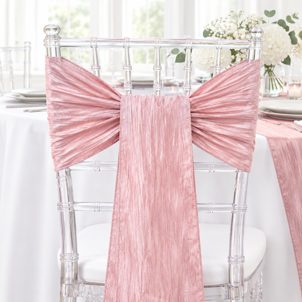 Accordion Crinkle Taffeta Chair Sash 7