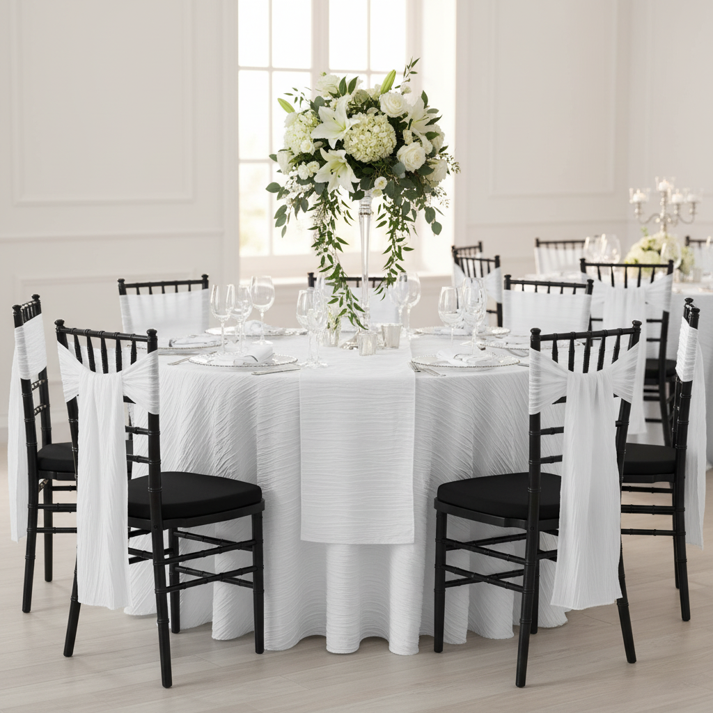 Accordion Crinkle Taffeta Chair Sash 7