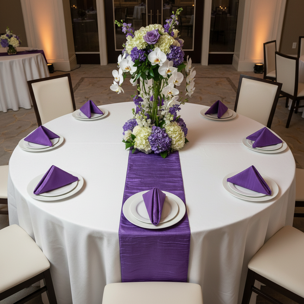 Accordion Crinkle Taffeta Napkin 20"x20" - Purple.