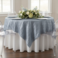 Accordion Crinkle Taffeta Table Overlay Topper 85"x85" Square  - Dusty Blue.