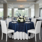 Accordion Crinkle Taffeta Table Overlay Topper 85"x85" Square  - Navy Blue.
