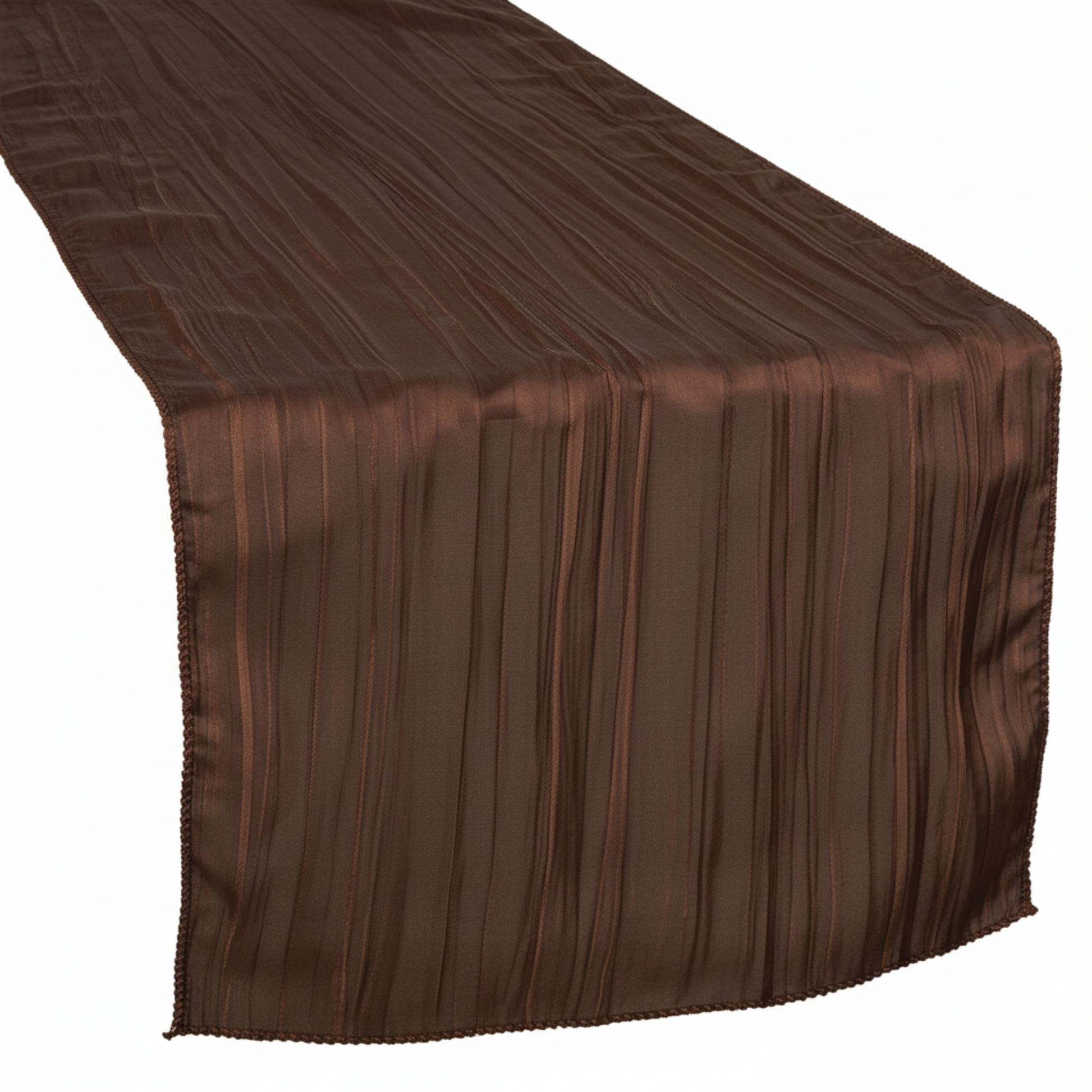 Accordion Crinkle Taffeta Table Runner Chocolate