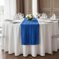 Accordion Crinkle Taffeta Table Runner - Royal Blue.